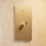 Single gang The Brass Dimmer Switch - Open Box in polished brass, ideal for refined lighting control in any room.