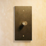 Single gang The Brass Dimmer Switch - Open Box in dark antique brass, combining vintage style with modern functionality.