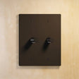 Two-gang The Brass Dimmer Switch - Open Box in matte black, perfect for dual-zone lighting in modern interiors.