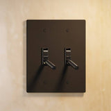 Double gang The Brass Toggle Switch (1 to 5 Gang) - Open Box in dark bronze finish with brass toggles, perfect for classic interiors.