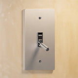 Single gang The Brass Toggle Switch (1 to 5 Gang) - Open Box in brushed nickel with silver toggle, ideal for sleek, modern lighting.