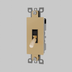 Brass toggle light switch with textured lever handle, modern design
