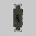 Olive green decora style toggle switch with textured finish and mounting tabs