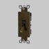 Antique brass toggle light switch with textured cover plate and mounting hardware