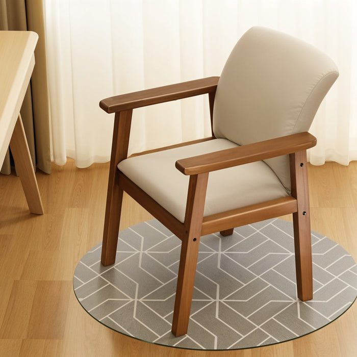 Scaena Mid-Century Modern Leather Accent Chair: Inspired by mid-century design, this accent chair showcases a combination of leather upholstery and tapered wooden legs, creating a retro-inspired statement piece for modern homes.