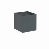 "Tine Wall Lamp in gray, showcasing the minimalist square design made from durable aluminum with a sleek matte finish and dual-beam light effect."