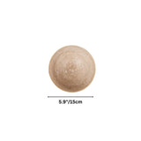 "Dimensions of a spherical travertine wall lamp, showing a diameter of 5.9 inches."
