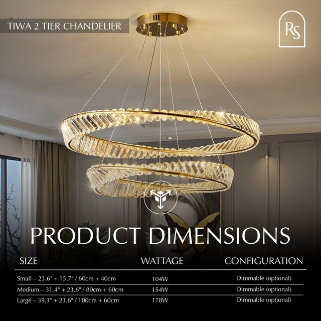 Tiwa 2 - Tier Chandelier - Residence Supply