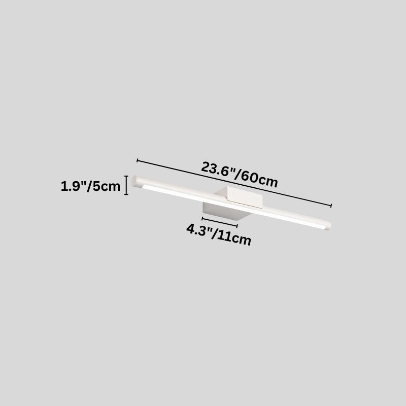 "Dimensions of the Tovian wall lamp, showing length, width, and height measurements."