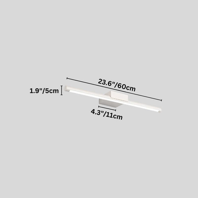 "Dimensions of the Tovian wall lamp, showing length, width, and height measurements."