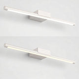 "Pair of modern wall lamps with minimalist design, providing uniform illumination for bathroom vanities."