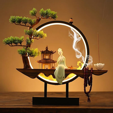 Tranquil Incense Burner Table Lamp