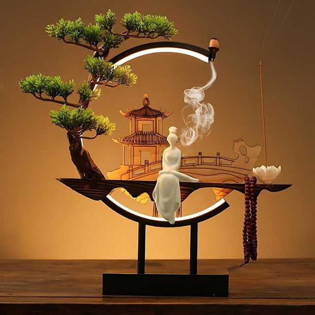 Tranquil Incense Burner Table Lamp
