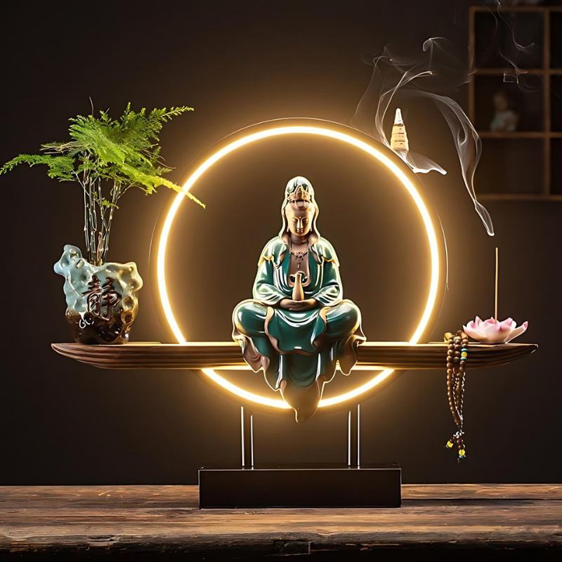 Tranquil Incense Burner Table Lamp