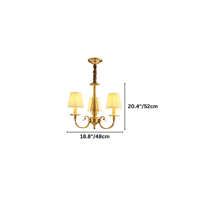 Uloma Chandelier – Elegant Lighting For Luxe Interiors 3-light model with dimensions 18.8'' wide and 20.4'' high for compact spaces.