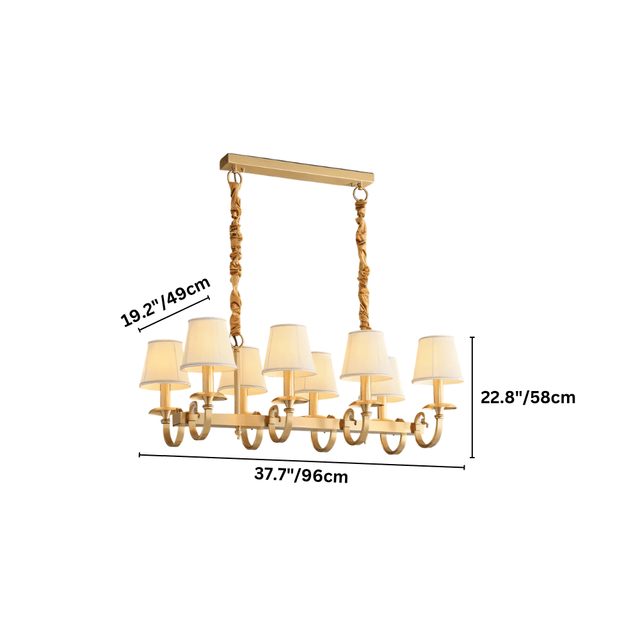 Uloma Chandelier – Elegant Lighting For Luxe Interiors rectangular 8-light version with 37.7'' width and 22.8'' height for dining rooms.