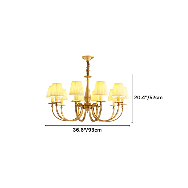Uloma Chandelier – Elegant Lighting For Luxe Interiors 10-light version sized 36.6'' wide and 20.4'' high for spacious rooms.