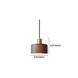 Vesil Copper & Wood Pendant Light Fixture with dimensions 5.9 inches wide and 5.5 inches tall, ideal for indoor lighting.