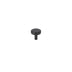 "A black faceted brass knob with a diamond-cut texture, isolated on a white background."