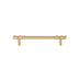 "A luxury gold faceted brass pull bar with a diamond-cut texture, isolated on a white background."