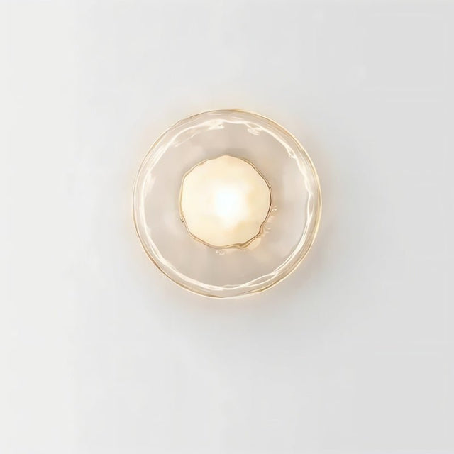 "Clear replacement glass shade for a modern wall lamp."