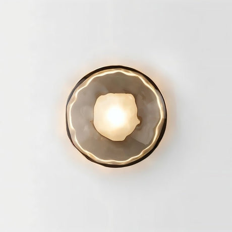 "Smoked replacement glass shade for a modern wall lamp."