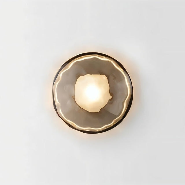 "Smoked replacement glass shade for a modern wall lamp."