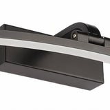 "A close-up view of the Walt curved LED wall lamp, showing the mounting detail and finish."