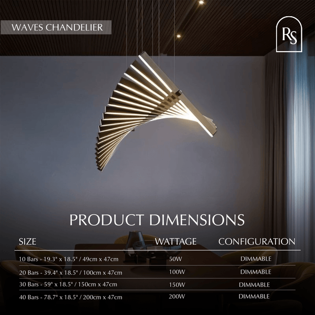 Waves Chandelier - Residence Supply