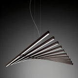 Waves Chandelier - Open Box with adjustable warm to cool white LED bars, suspended in a sculptural wave form for modern indoor lighting.