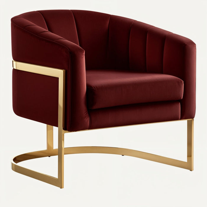 Wayeb Art Deco Inspired Accent Chair: With its bold geometric patterns, luxurious materials, and elegant silhouette, this accent chair captures the glamour and sophistication of Art Deco design, making it a statement piece in any room.