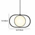 Pendant light with black metal frame and cream-colored circular diffuser, shown against white background.