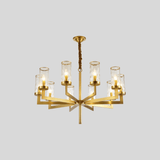 Wynlo Chandelier – 10-light modern copper chandelier with geometric design and glass shades for stylish living spaces.
