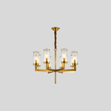 Wynlo Chandelier – 8-light copper light fixture with sculptural arms and glass shades, great for ambient indoor lighting.