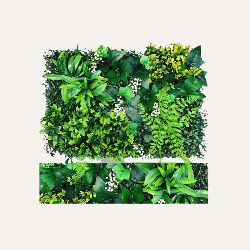 Yasna Greenery Panel with lifelike foliage in a 24x16 inch format, perfect for creating modular, low-maintenance indoor nature walls.