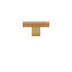 "A minimalist wood and brass knob, combining natural finishes with modern design, isolated on a white background."