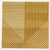 Geometric wall panel with gold reeded surface featuring horizontal and diagonal ribbed textures.