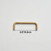 Gold-toned rounded rectangular pull handle measuring 3.8 inches on white background.