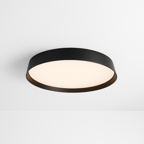 Minimalist Ceiling Lamp - Zena Modern Light Fixture with integrated LED, featuring a soft glow and sleek black aluminum frame for contemporary decor.