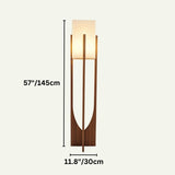 Zenic Lamp - Stylish Fabric and Wood Lighting Fixture tall floor lamp with 57'' height and 11.8'' width, ideal for ambient room lighting.