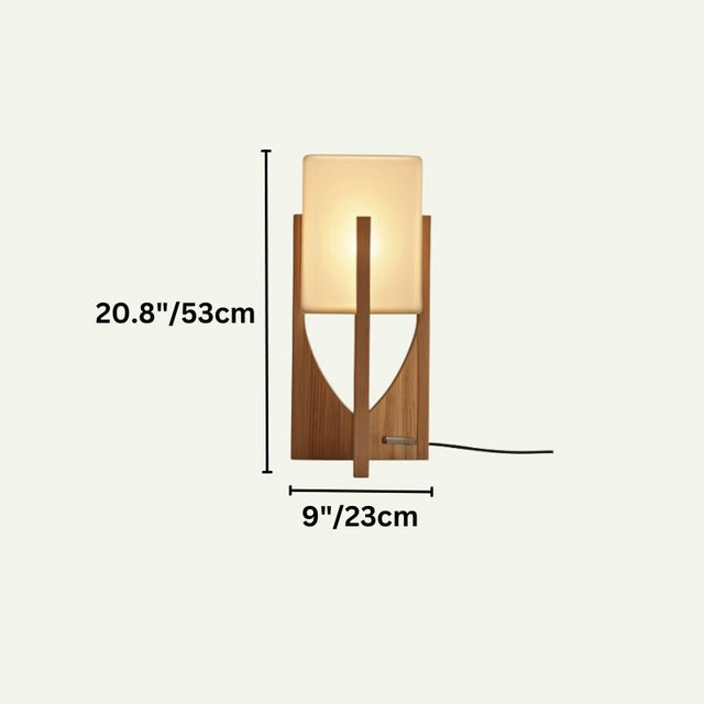 Zenic Lamp - Stylish Fabric and Wood Lighting Fixture table model with dimensions 20.8'' x 9'', ideal for bedside or desk use.