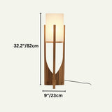 Zenic Lamp - Stylish Fabric and Wood Lighting Fixture medium size with 32.2'' height and 9'' width, perfect for hallway or living room.