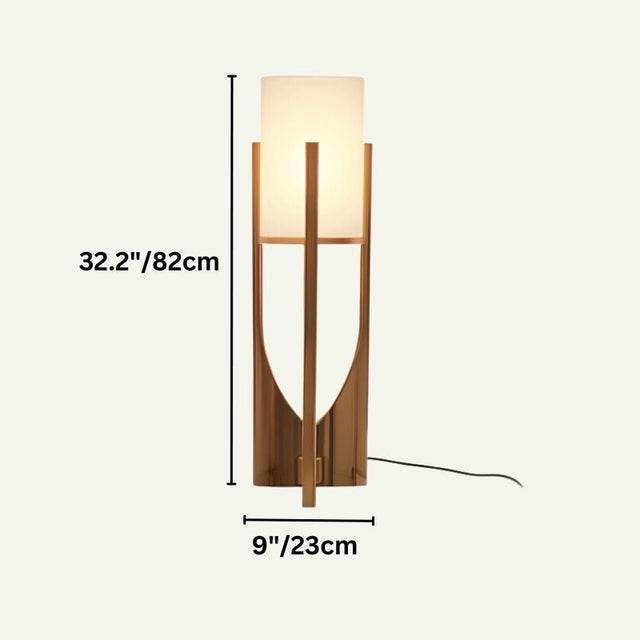 Zenic Lamp - Stylish Fabric and Wood Lighting Fixture medium size with 32.2'' height and 9'' width, perfect for hallway or living room.
