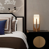 Zenic Lamp - Stylish Fabric and Wood Lighting Fixture used as a bedside table lamp, adding a calming glow to bedroom decor.