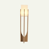 Zenic Lamp - Stylish Fabric and Wood Lighting Fixture wall-mounted version with vertical wood frame and soft fabric shade.
