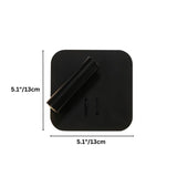 "Dimensions of a modern black square wall-mounted reading lamp with an adjustable cylindrical spotlight, 5.1 inches in width and height."