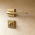 Modern mortise lock with polished nickel finish shown front and side view against white background with dimension measurement