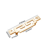 "A brushed gold, geometric pull bar with bold cutouts, made of zinc alloy, shown with dimensions."