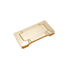 "A brushed gold, geometric recessed pull bar made of zinc alloy, isolated on a white background."