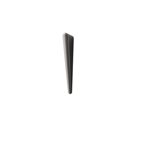 "A small, sleek, tapered zinc alloy pull bar with a geometric profile in a dark finish, shown on a white background."
